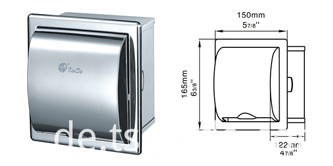 Wasserdichter Papierrollenspender mit Edelstahlgehäuse Waterproof paper roll Dispenser with stainless steel housing